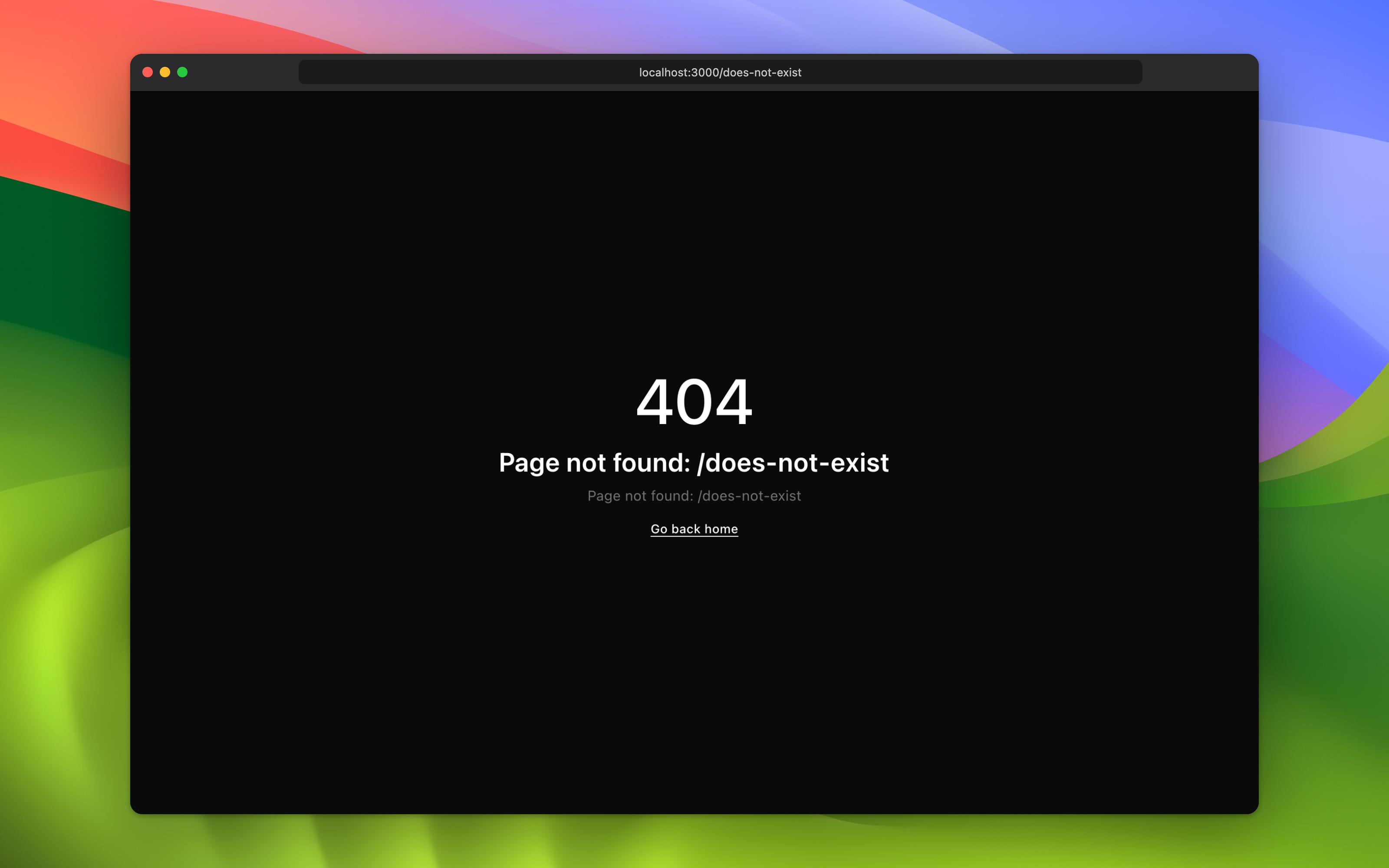 New 404 page with a back button